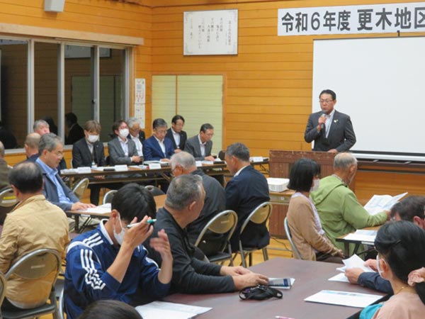 更木地区市政座談会　～ 八重樫市長講演 ～