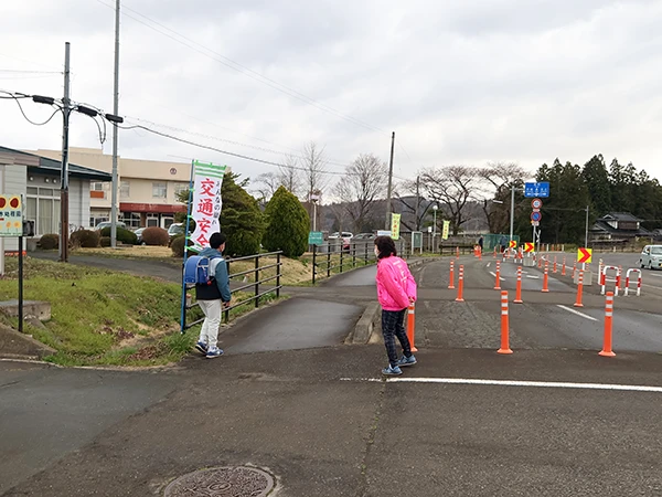 あいさつ運動の立哨活動