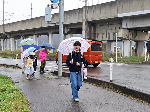 あいさつ運動の立哨活動